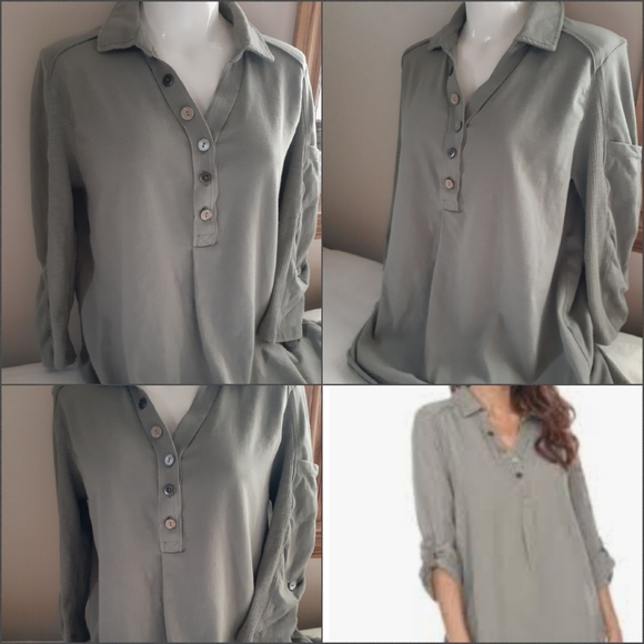 Neon Buddha Medium Khaki ¾ Sleeve Collared - Picture 7 of 16